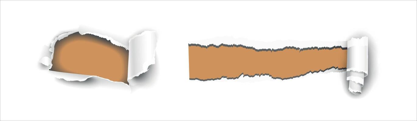 torn paper hole vector