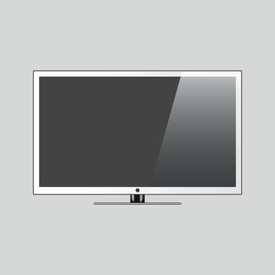 Set of wide television screens mock up isolated on white background. Vector illustration