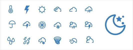 Set of weather web icons in line style vector eps 10