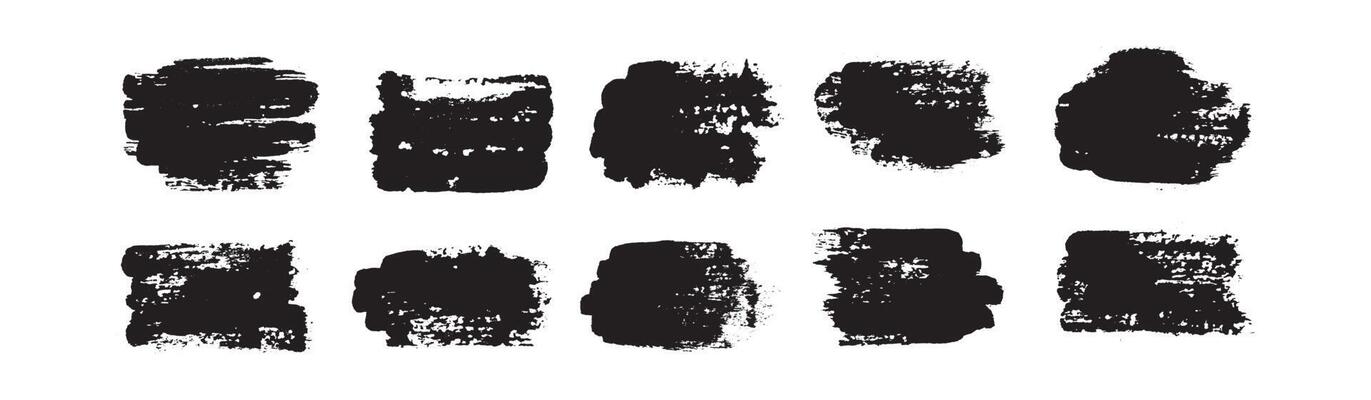 Set of grunge brush strokes vector