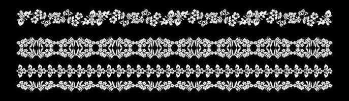 set of floral borders vector eps 10