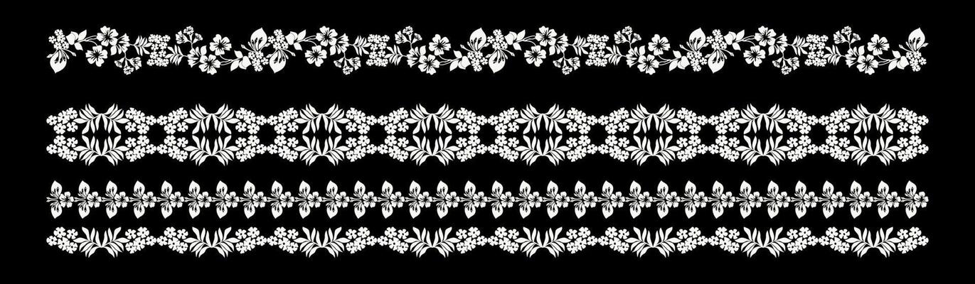 set of floral borders vector eps 10