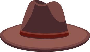 Men's hat. Black classic men's hat with brim. Vector illustration