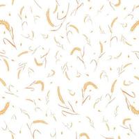 Seamless pattern with whole grain seeds organic, natural ears isolated on white background. vector