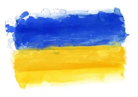 acuarela pintada a mano bandera de ucrania vector