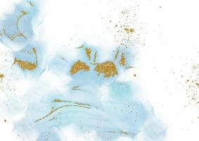 minimal alcohol ink design with gold glitter vector