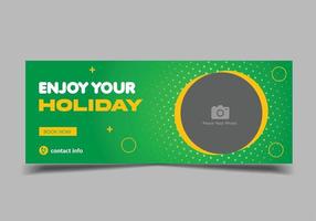 Holiday travel social media banner template, web banner template vector