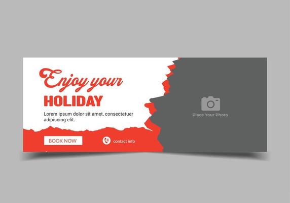 Holiday travel social media banner template, web banner template