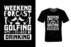 Golf T-shirt design, typography, vintage vector