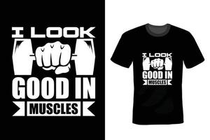 Gym T-shirt design, typography, vintage vector