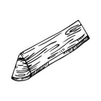 Wooden log, trunk, vector doodle. Chopped tree trunk ,outline illustration.