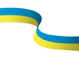 bandera de ucrania. cinta ondeante en colores azul y amarillo. ilustración vectorial vector