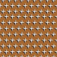 Abstract seamless pattern of doodle 3d crosses on mustard background. Modern vector design