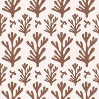 Modern seamless pattern of abstract brown organic shapes. Inspired Matisse vector minimal design