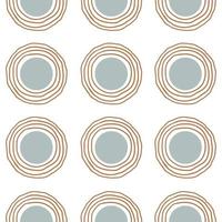 Trendy simple minimalist seamless pattern with abstract artistic hand drawn circle and line on white background. Pastel colors. Vector illustration