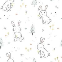 seamless pattern for kids cute rabbit cartoon character background is for typography gift wrapping baby clothes textile vector illustration