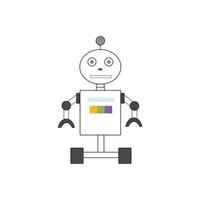 Robots on a white background Bots chat customer support service. Vector illustration icon for web design.