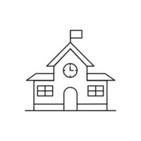 Vector icon for building, school, university On a white background