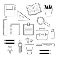 Icon set. School supplies vector image