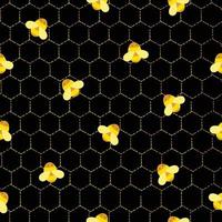 Seamless pattern for children. Background images with bees and honeycomb. Design ideas used for printing, gift wrapping, baby clothing, textiles, vector illustration