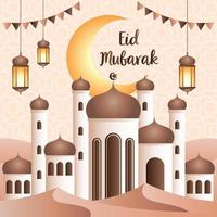 concepto de festividad de eid mubarak vector
