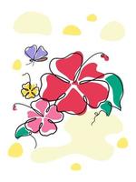 A collection of abstract floral patterns designed in simple doodle style vector