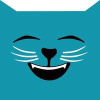 gato emoji emoticono cuadrado sonrisa linda ilustración vectorial vector