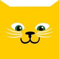 Cat emoji square emoticon smile cute vector illustration