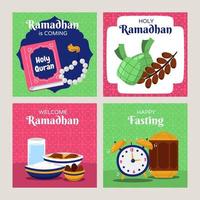 Holy Fasting Month Social Media Posts vector