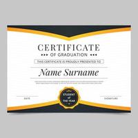 Minimal Certificate of Graduation vector