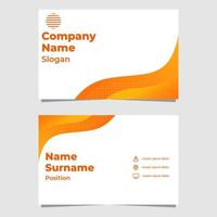 abstract orange gradient business card template vector