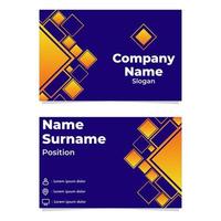 abstract geometric blue orange gradient business card template design vector