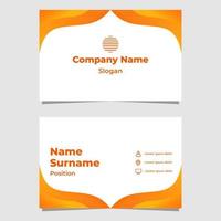 abstract orange gradient business card template vector