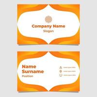 abstract orange gradient business card template vector