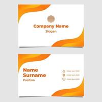 abstract orange gradient business card template vector