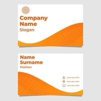 abstract orange gradient business card template vector