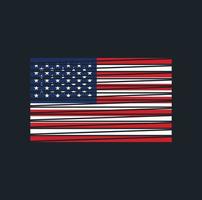 cepillo de bandera americana. bandera nacional vector