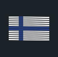 Finland Flag Brush. National Flag vector