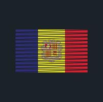 cepillo de la bandera de andorra. bandera nacional vector