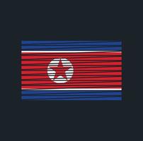 pincel de bandera de corea del norte. bandera nacional vector