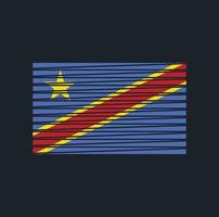 Republic Congo Flag Brush. National Flag vector