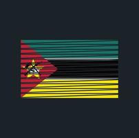 pincel de bandera de mozambique. bandera nacional vector