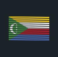 Comoros Flag Brush. National Flag vector