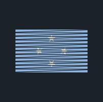 Micronesia Flag Brush. National Flag vector