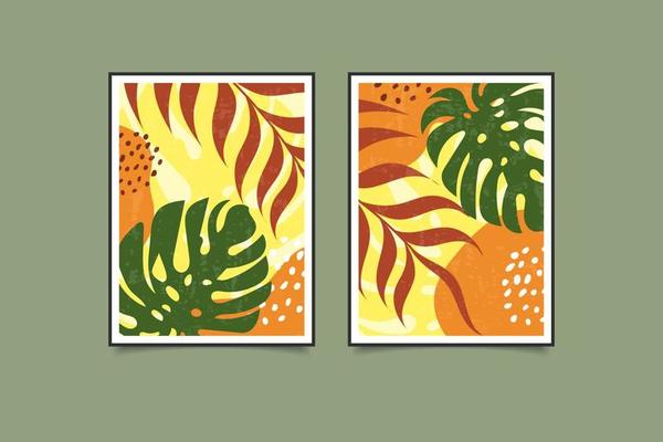 abstract botanical posters for wall decoration