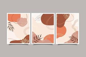 Set of poster abstract botanical in shapes style collection vector