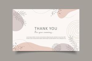 Thank you wedding card template drawing design collection vector