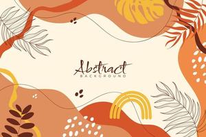 Hand draw abstract floral template background with shapes design vector