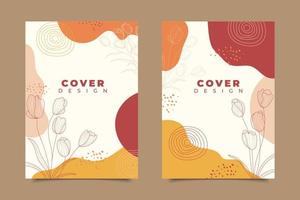 Hand draw abstract cover template design collection vector