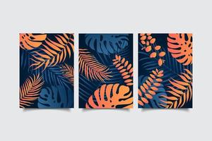 abstract gradient tropical leaves background vector